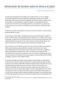 Declaración de Durban sobre el clima y la salud