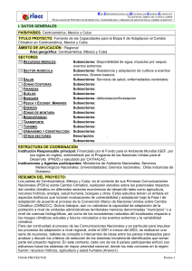 Fomento de las Capacidades para la etapa II de adaptación al