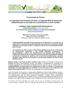 La importancia del Acuerdo de París y la Agenda 2030 de