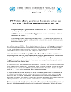 ONU Ambiente advierte que el mundo debe acelerar