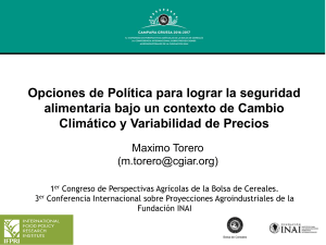 Opciones de Política para lograr la seguridad alimentaria bajo un