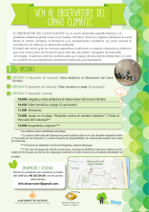 VEN AL OBSERVATORI DEL CANVI CLIMÀTIC