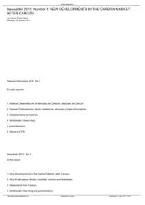 Newsletter 2011, Number 1. NEW DEVELOPMENTS IN THE