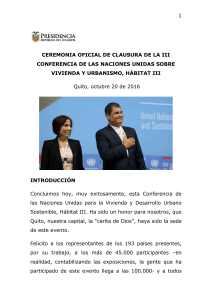 1 CEREMONIA OFICIAL DE CLAUSURA DE LA III CONFERENCIA