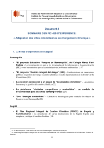 Document 1 SOMMAIRE DES FICHES D`EXPERIENCE