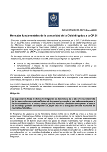 Mensajes fundamentales de la comunidad de la OMM