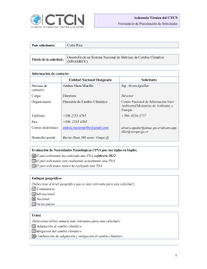 Asistencia Técnica del CTCN Formulario de Presentación de