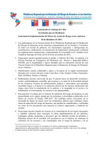 1 Comunicado de Santiago de Chile Invirtiendo para la Resiliencia