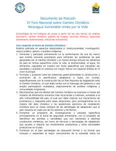 Documento de Posici&oacute;n IV Foro Nacional sobre Cambio Clim&aacute;tico