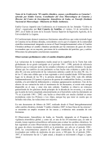 El cambio climático, causas y problemática en Canarias