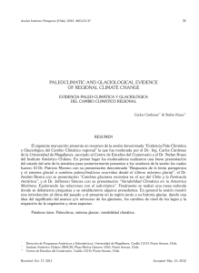 paleoclimatic and glaciological evidence of regional climate change