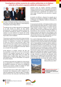 Investigadores señalan escenarios de cambios ambientales en el