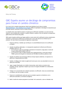 GBC España asume un decálogo de compromisos para frenar el