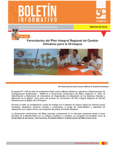 Formulación del Plan Integral Regional de Cambio Climático para la