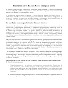 Incineración vs Basura Cero: energía y clima
