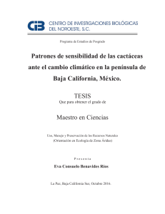 Patrones de sensibilidad de las cactáceas ante el cambio climático