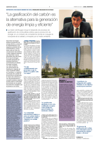 “La gasificación del carbón es la alternativa para la generación de