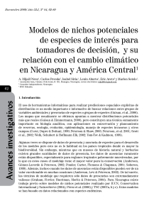 Modelos de nichos potenciales de especies de interés para