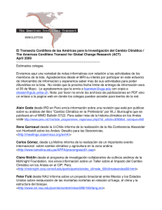 El Transecto Cordillera de las Américas para la Investigación del