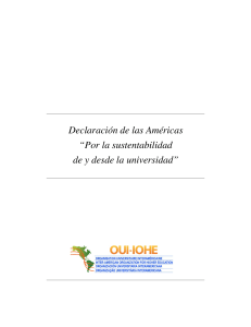 Declaración de las Américas “Por la sustentabilidad de y