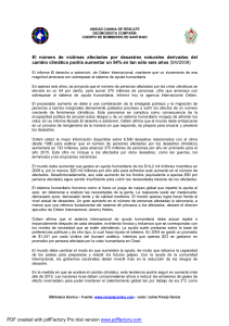 El número de víctimas afectadas por desastres naturales derivados