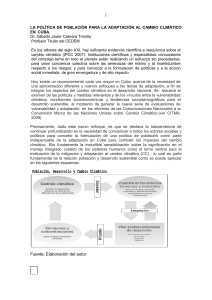 la política de población para la adaptación al cambio
