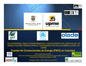 Fuentes No Convencionales de Energ&iacute;a (FNCE) en Colombia