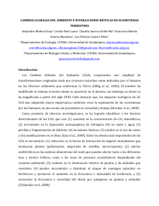 CAMBIOS GLOBALES DEL AMBIENTE E INTERACCIONES