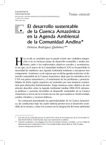 El desarrollo sustentable de la Cuenca Amaz&oacute;nica en la Agenda