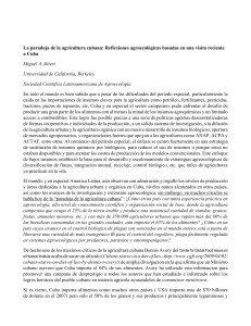 Reflexiones agroecol&oacute;gicas basadas en una visita reciente a Cuba