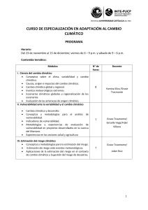 curso de especialización en adaptación al cambio climático