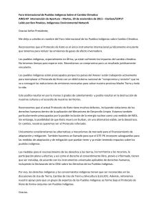 Foro Internacional de Pueblos Indigenas Sobre el Cambio Climatico
