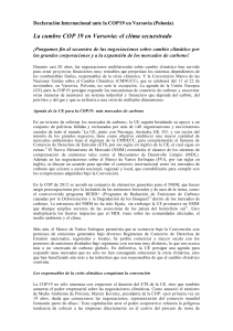 La cumbre COP 19 en Varsovia: el clima secuestrado