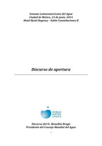 Discurso de apertura - World Water Council