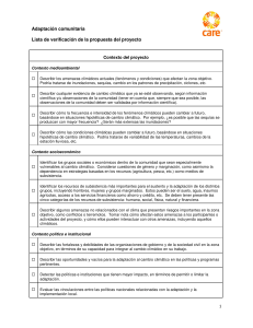 Lista de verificación de la propuesta del proyecto