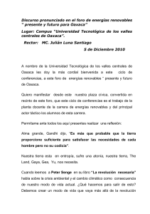 Leer el Discurso emitido por el RECTOR de la UTVCO.