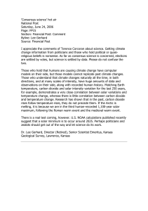 `Consensus science` hot air National Post Saturday, June 24, 2006