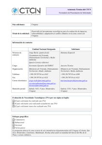 Asistencia Técnica del CTCN Formulario de Presentación de