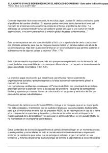 EL LAUDATO SI` HACE BIEN EN RECHAZAR EL