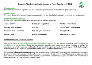 Resumen Plan Estratégico Amigos de la Tierra España 2007-2010