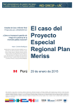El caso del Proyecto Especial Regional Plan Meriss