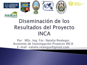 Diseminación de los Resultados del Proyecto INCA