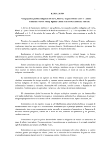RESOLUCI&Oacute;N `Los peque&ntilde;os pueblos ind&iacute;genas del Norte, Siberia