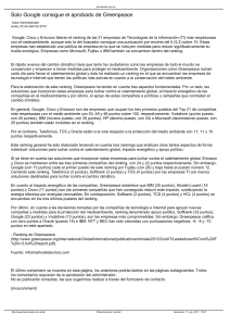 Solo Google consigue el aprobado de Greenpeace