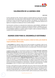 Valoraci&oacute;n Agenda 2030 - Coordinadora de ONG para el Desarrollo