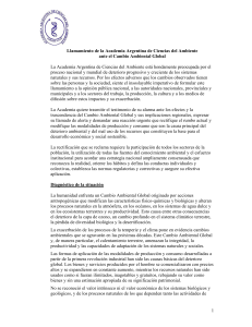 1 Llamamiento de la Academia Argentina de Ciencias del Ambiente