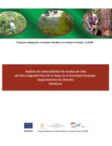 Análisis de vulnerabilidad de medios de vida del área asignada