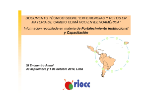 DOCUMENTO TÉCNICO SOBRE “EXPERIENCIAS Y RETOS EN