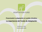 La experiencia del Fondo de Adaptación