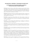 Declaración al Gobierno y Ciudadanos de Puerto Rico